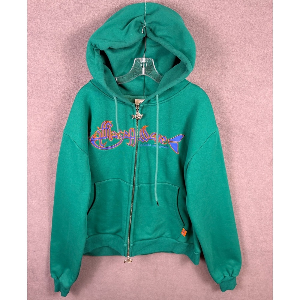 Murd333r.fm x Ultra Software Hoodie Mens Large Green Streetwear RARE EUC